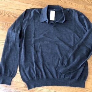 Men’s brand new light weight sweater with polo collar